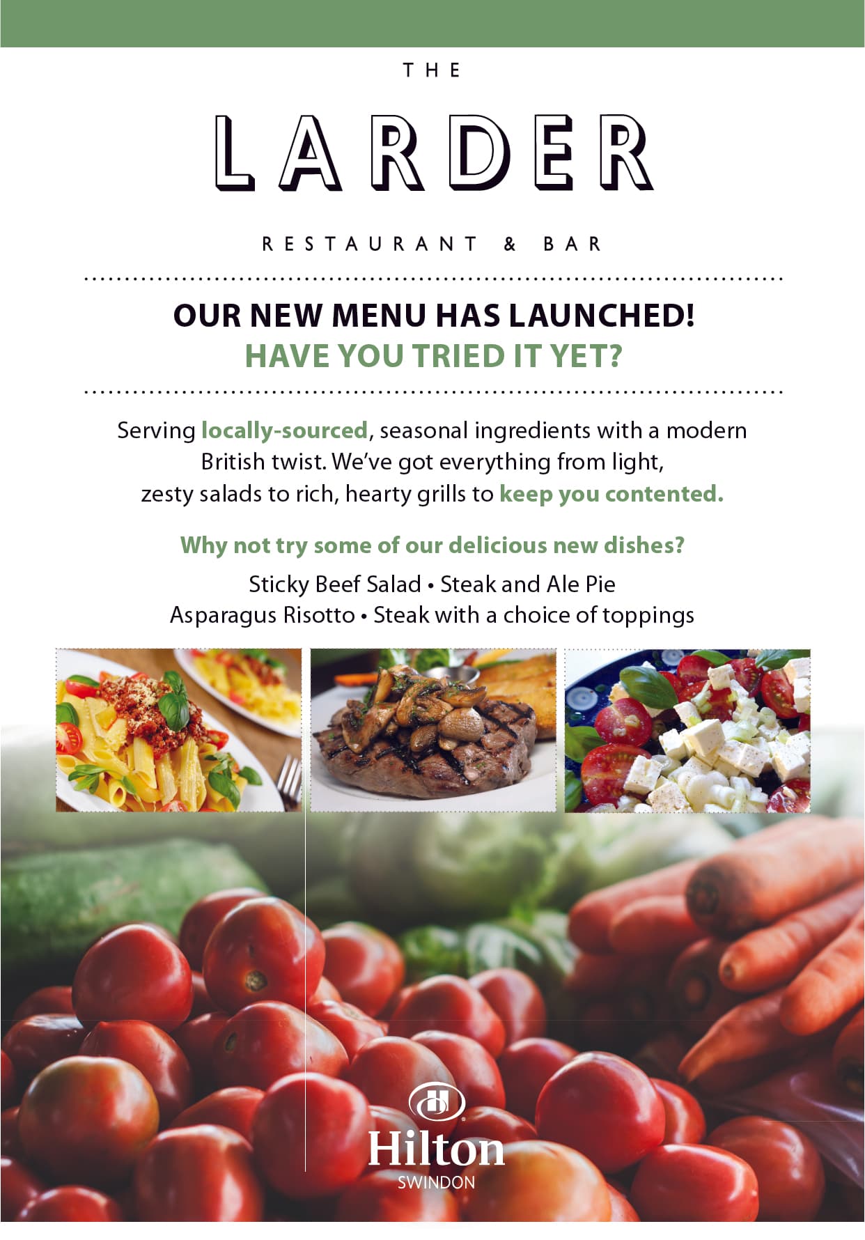 Hilton Larder restaurant A4 poster