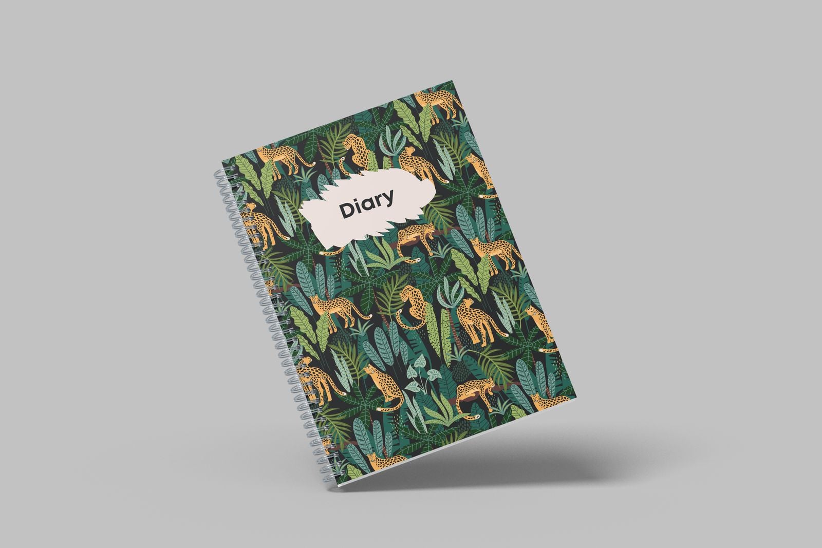 Wiro diary with a leopard and jungle pattern cover