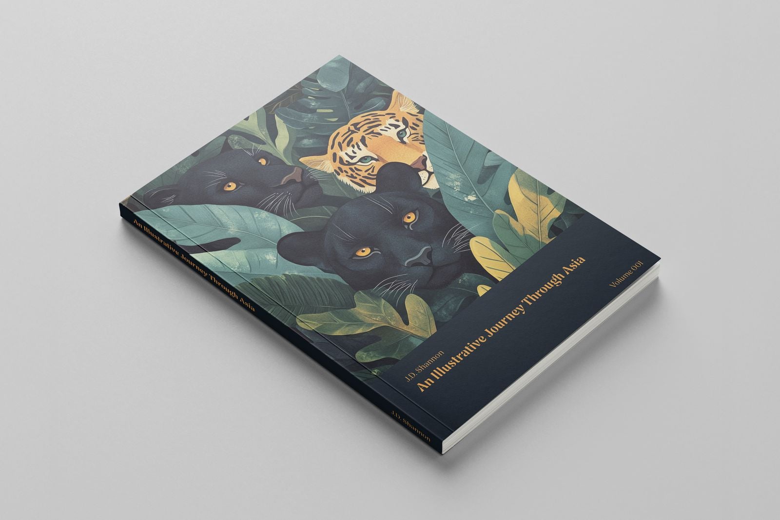 Perfect bound book with an illustrated jungle cover