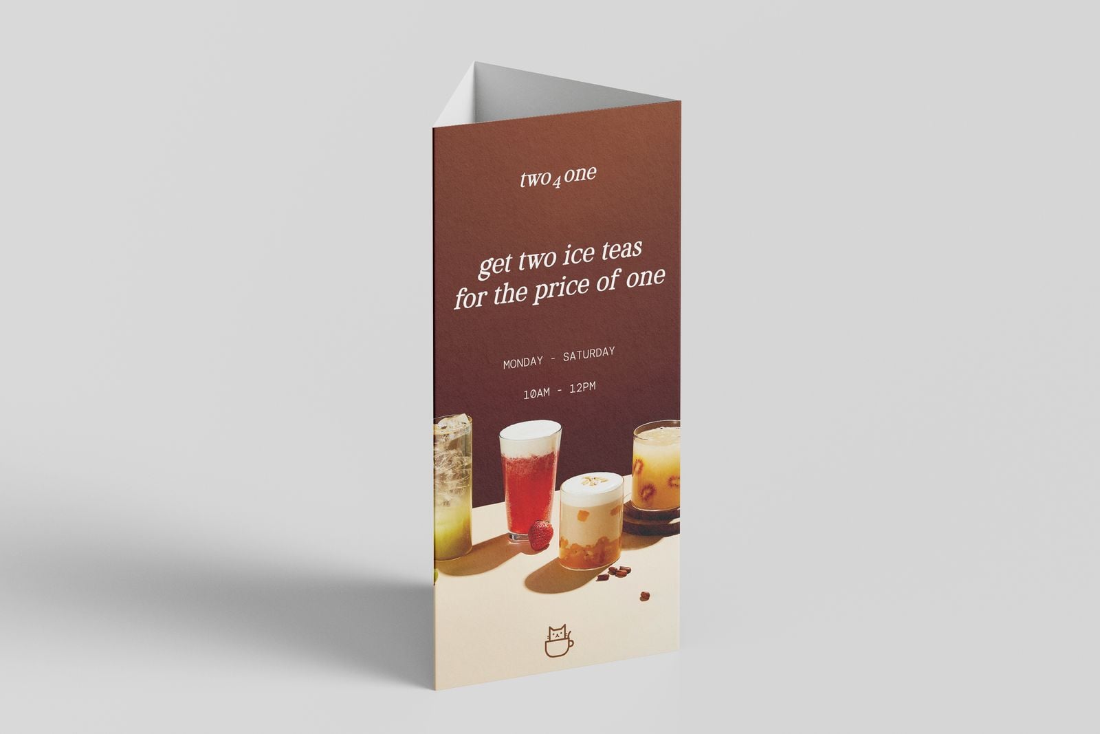 Table talker promoting two-for-one iced teas