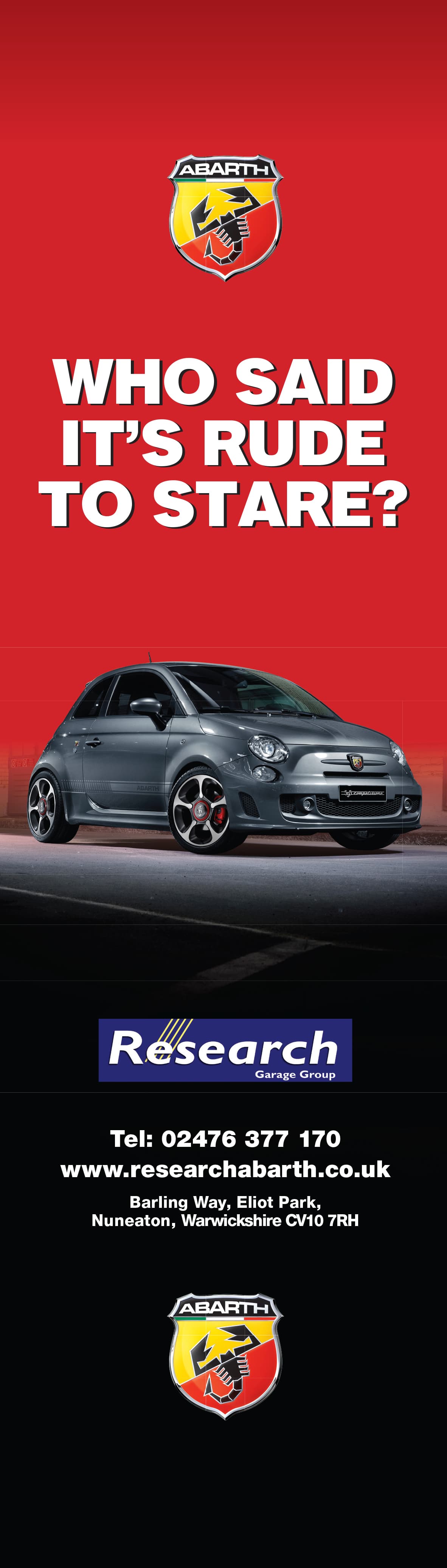 Abarth petrol pump nozzle point-of-sale artwork