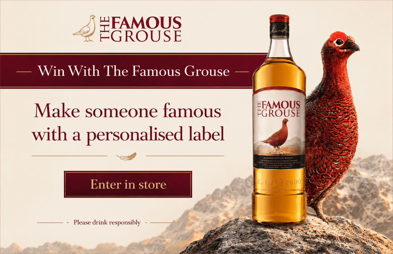 The Famous Grouse personalised campaign card