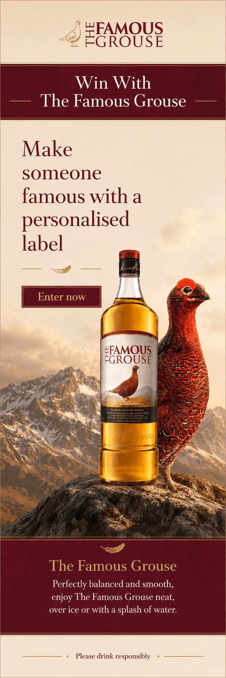 The Famous Grouse personalised campaign web banner