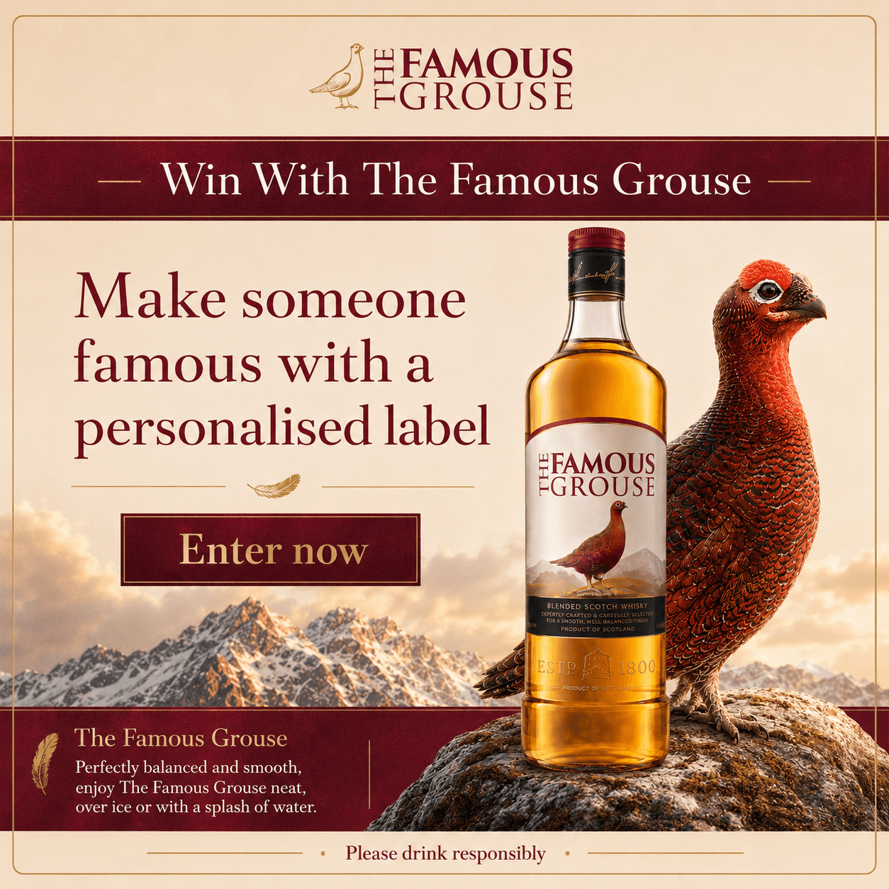 The Famous Grouse personalised campaign design
