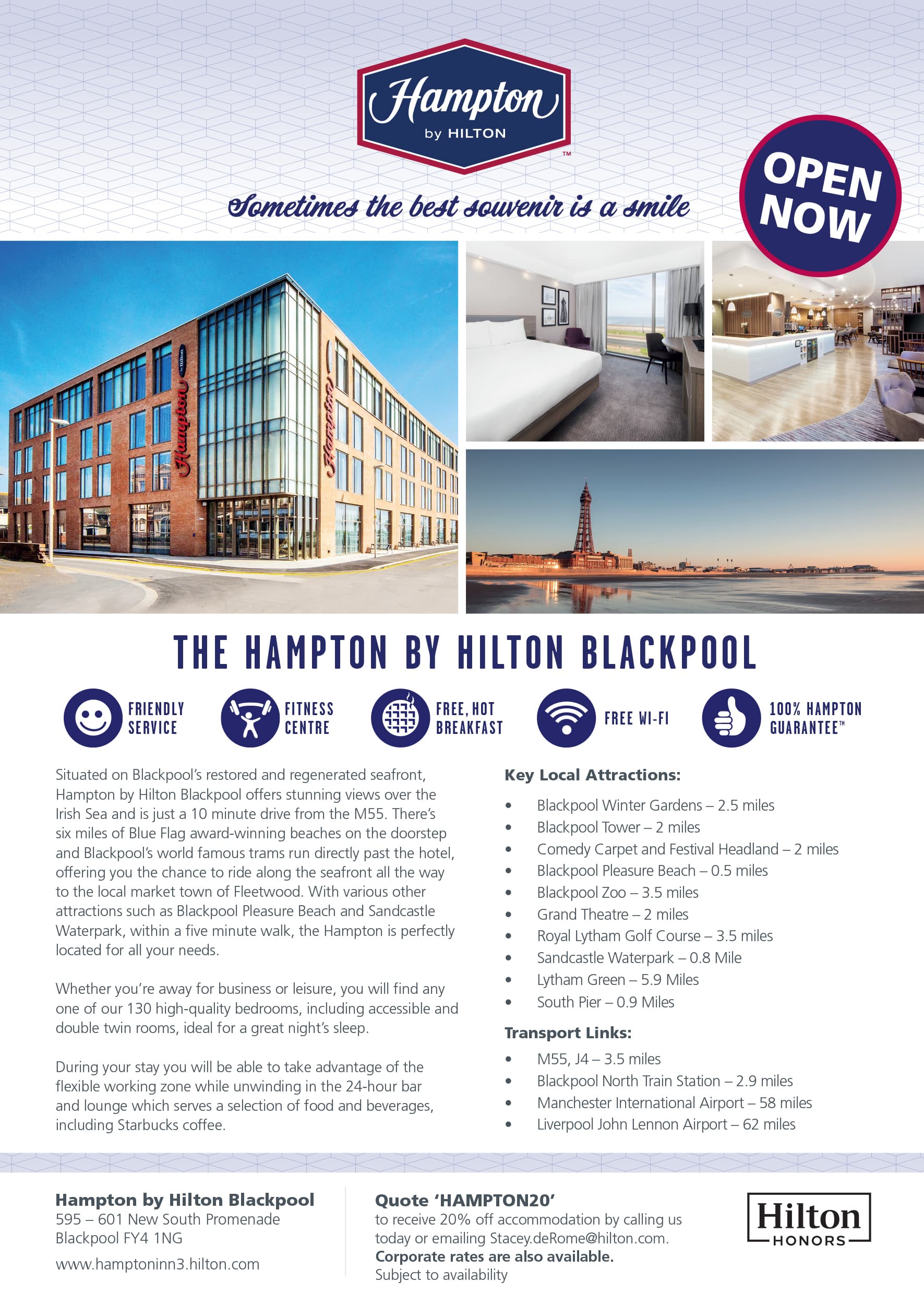 Hampton by Hilton Blackpool promotional flyer