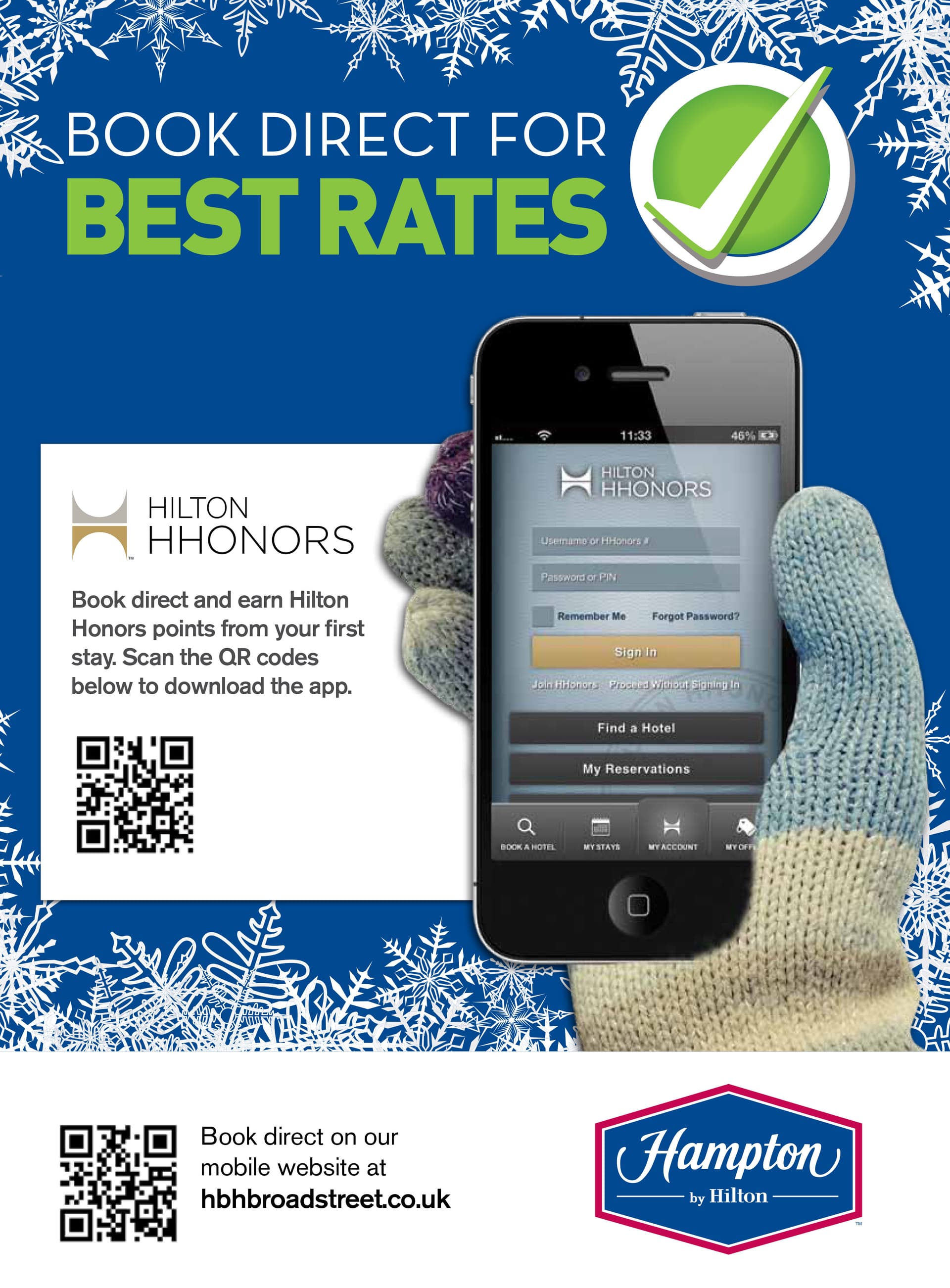 Hampton by Hilton winter strut card