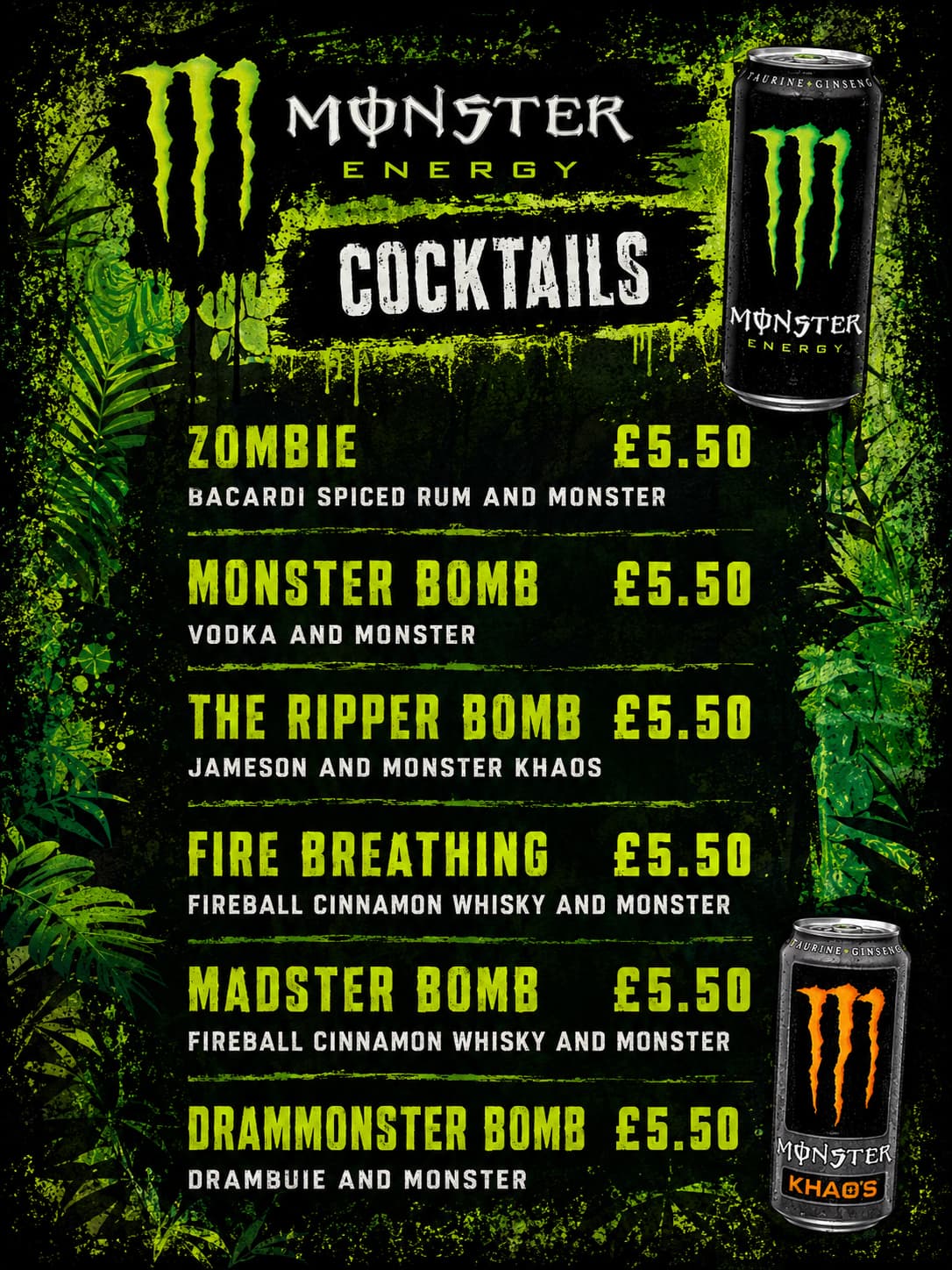 Monster Energy cocktails campaign