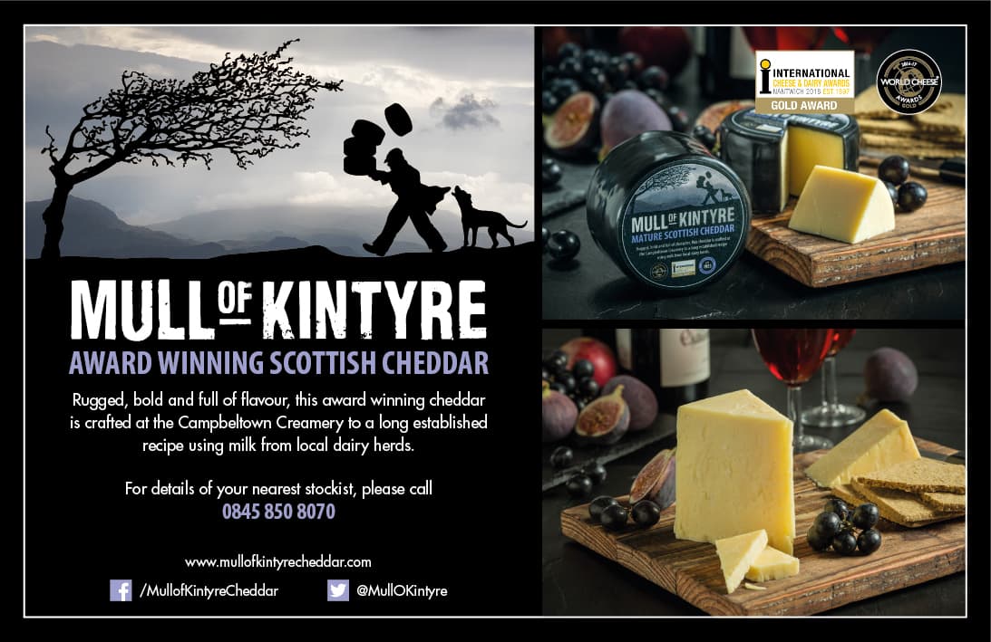 Mull of Kintyre Cheddar fine food catalogue half-page advert
