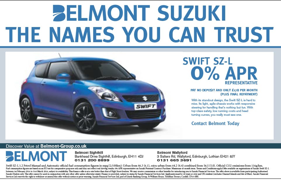 Belmont Suzuki half-page newspaper advert