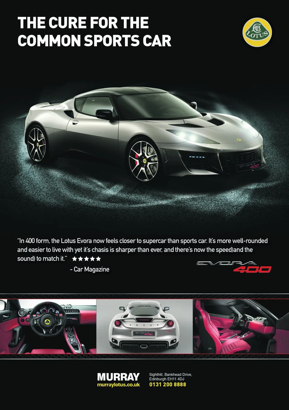Lotus Evora new model launch advertisement