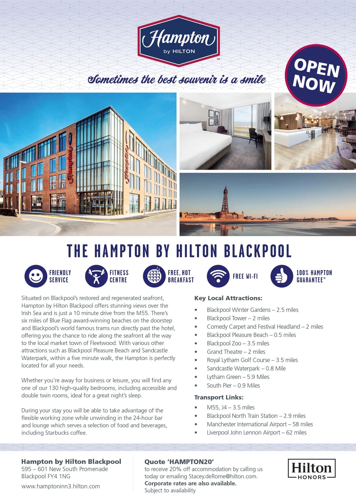 Hampton by Hilton Blackpool promotional flyer