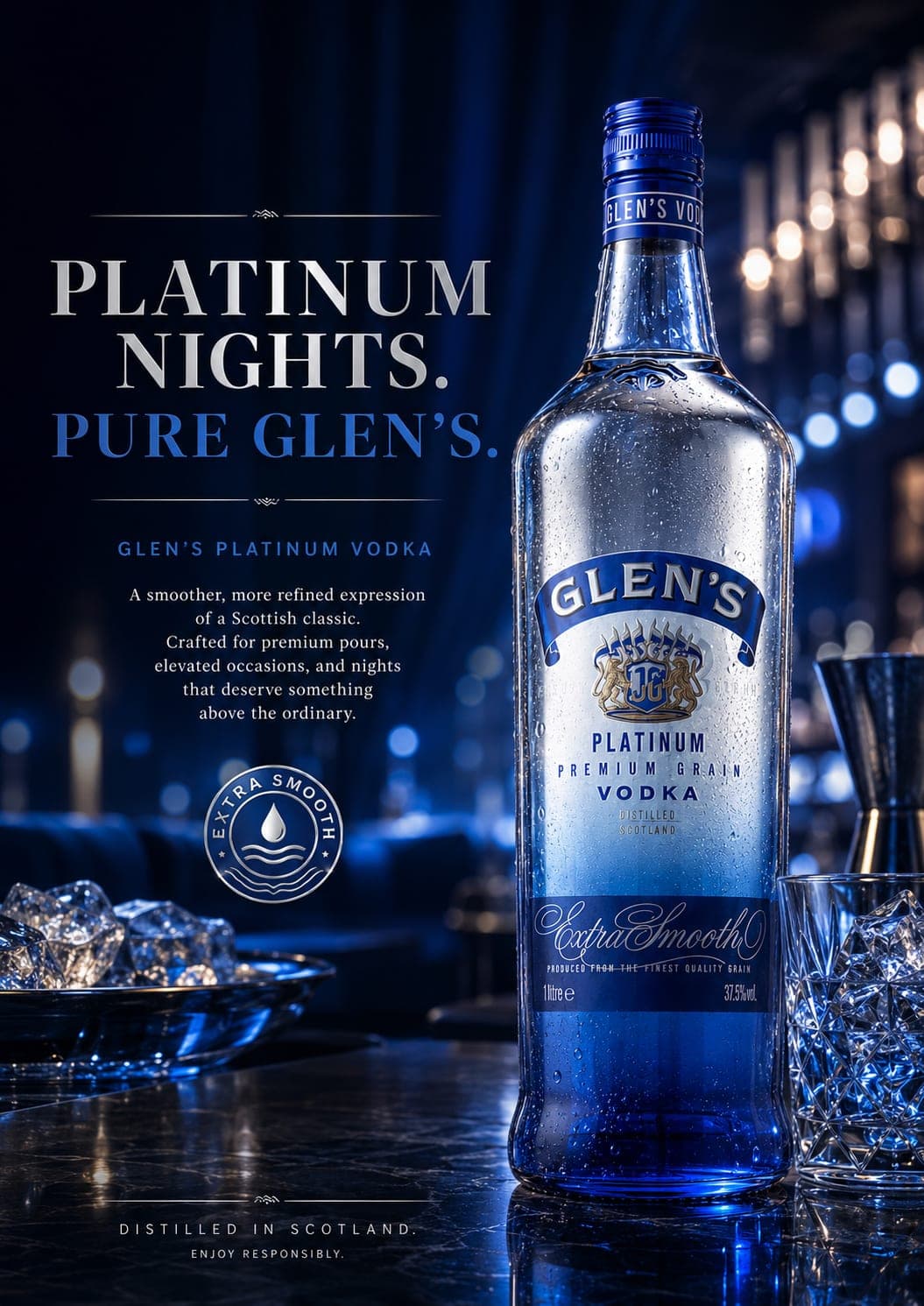 Glen's Vodka night magazine advert