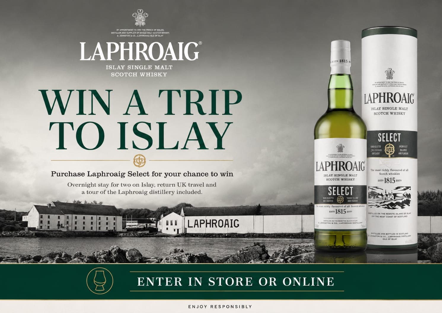 Laphroaig whisky press advert