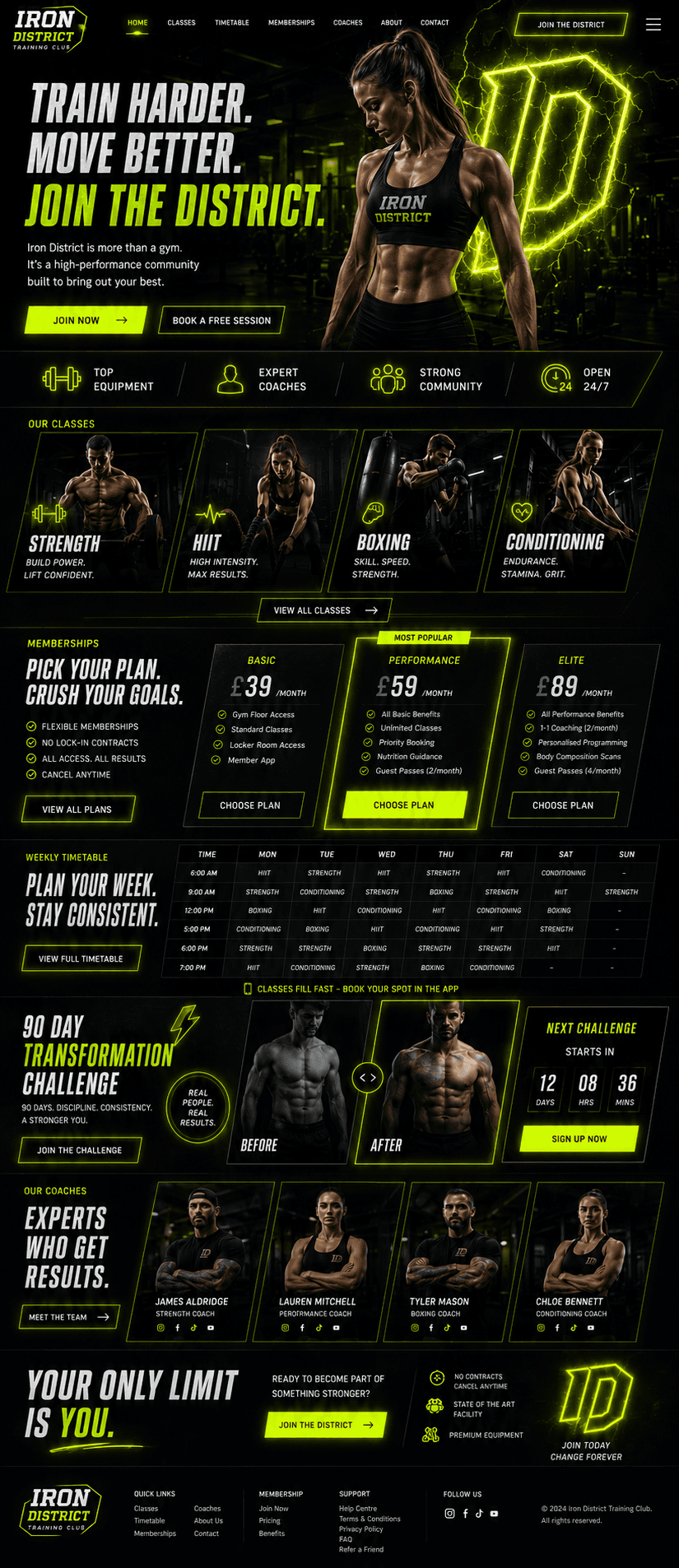 Gym website design
