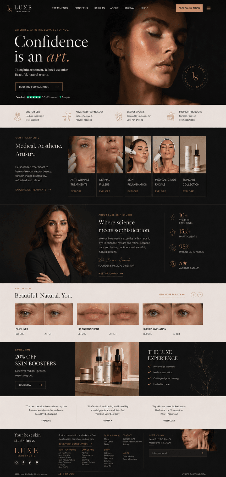 Luxe website design