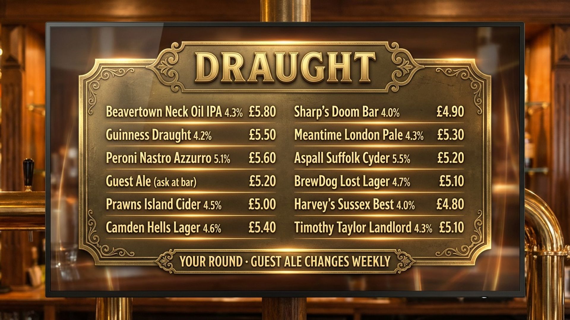 Drinks Menu